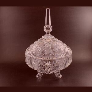 Versailles Collection Pinwheel Motif Elegant Crystal Candy Dish